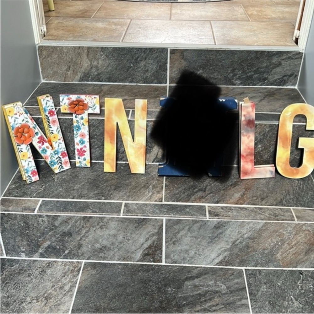 Decorative block letters! 6 left!. $5 each!! Brand new!